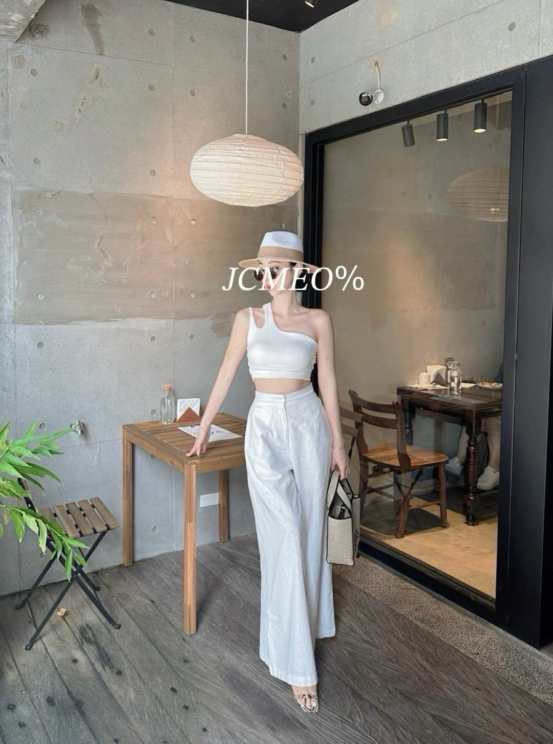 夏日高腰垂墜寬褲