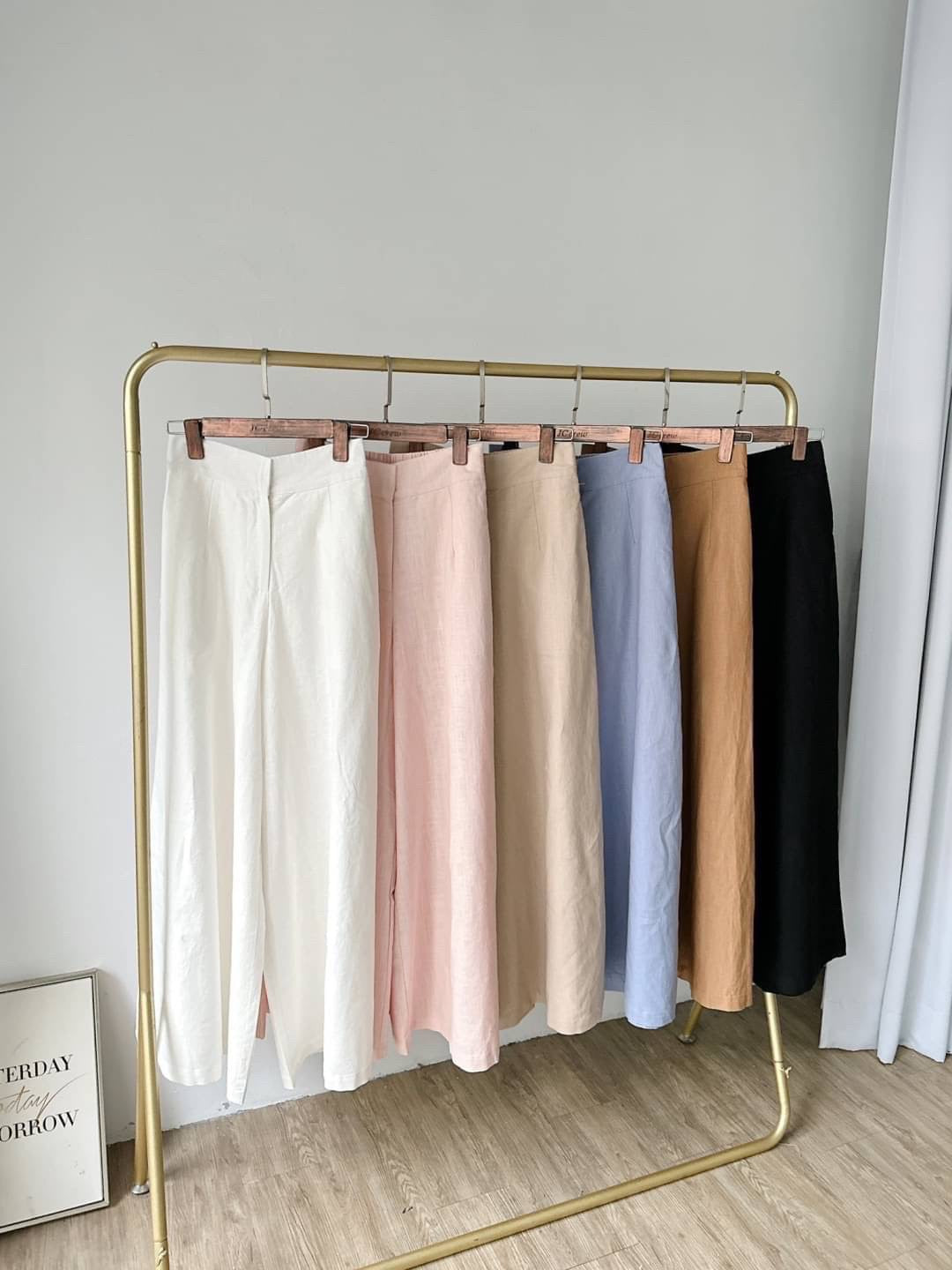 夏日高腰垂墜寬褲